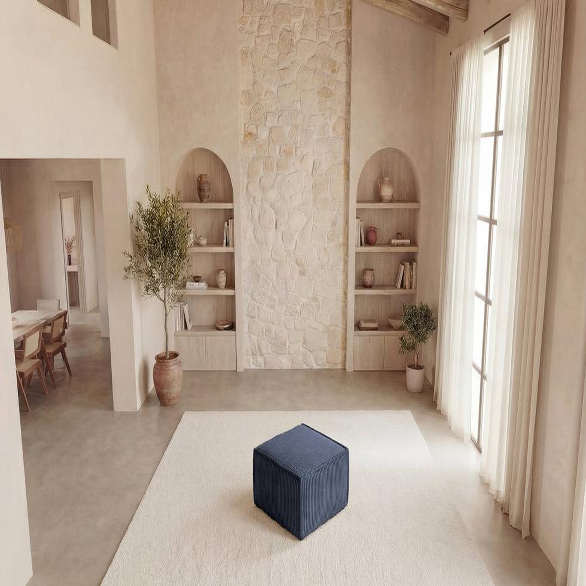 Voir la diapositive 4 : CASANOVA PARIS Laria - pouf gros velours côtelé