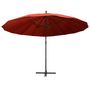 Voir la diapositive 3 : VIDAXL Parasol suspendu avec poteau terre cuite 3 m