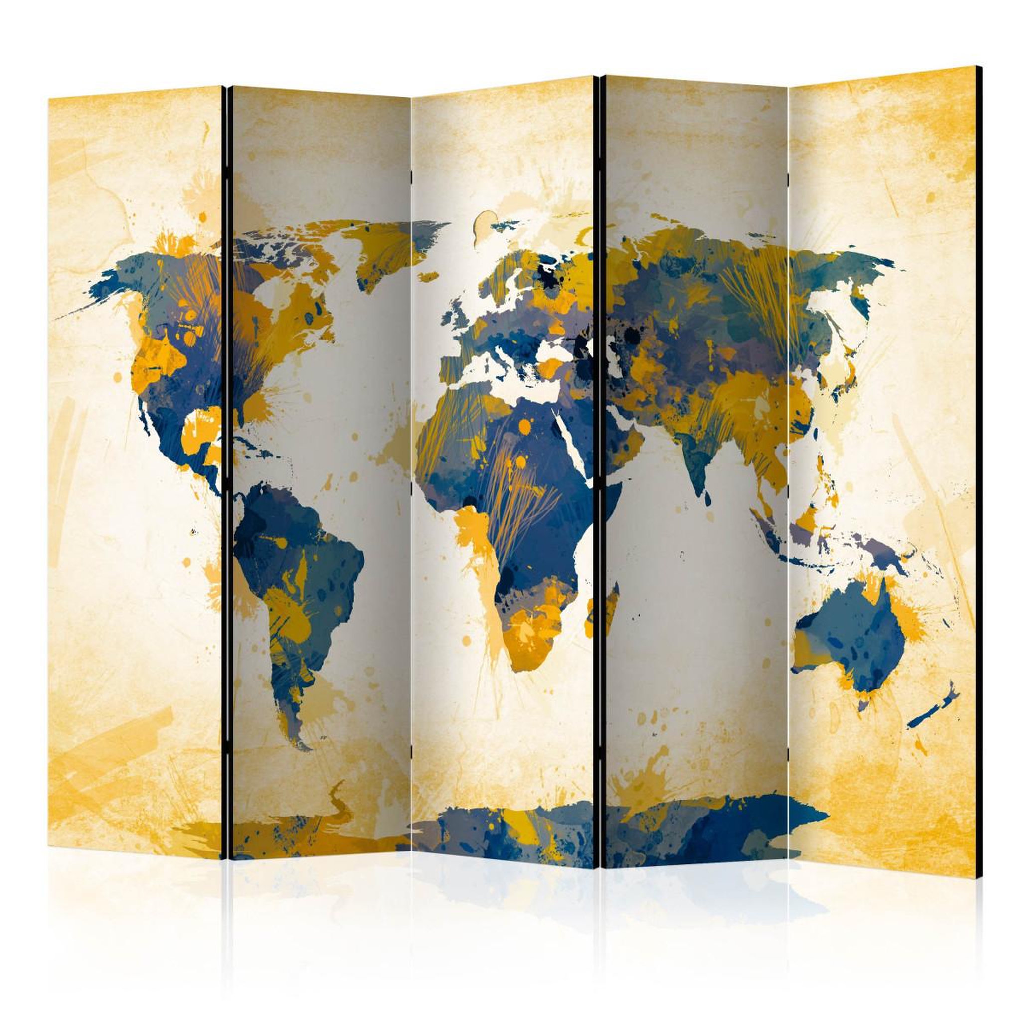Paris Prix Paravent 5 volets  map of the world sun & sky  172x225cm