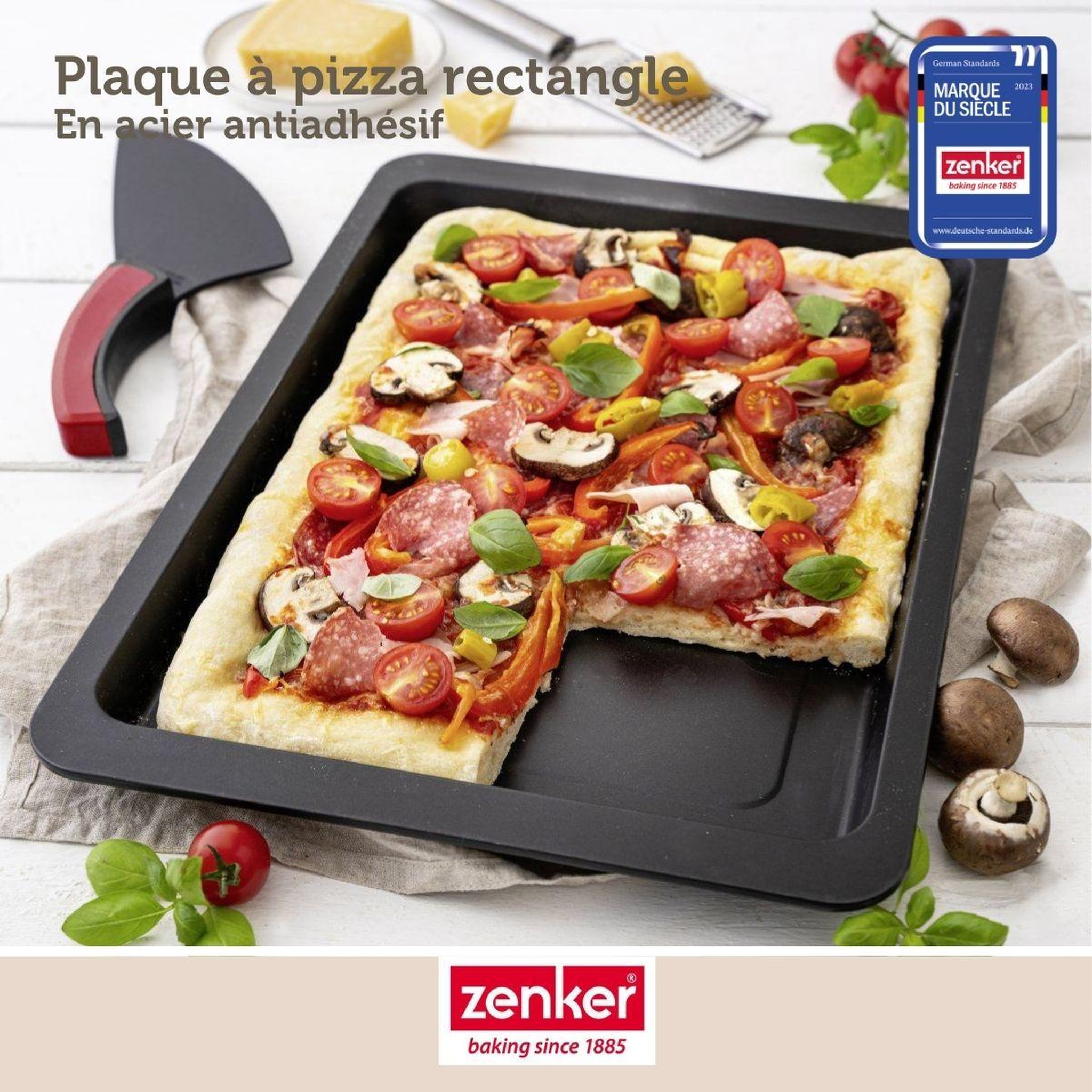 Voir la diapositive 2 : ZENKER Plaque à pizza rectangulaire 42 x 29 cm zenker spécial countries