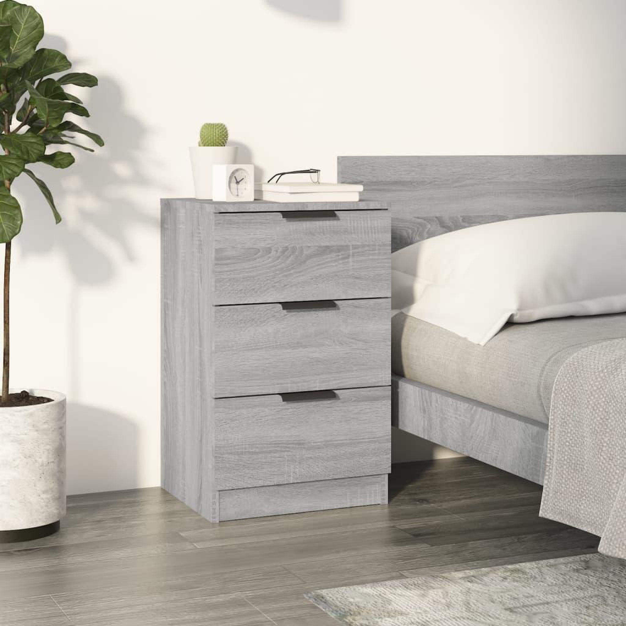 VIDAXL Table de chevet Sonoma gris 40x36x65 cm
