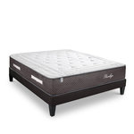 BELLECOUR BELLECOUR LITERIE | Ensemble PRIVILEGE | Matelas Ressorts ensachés + Sommier Bois. Coloris disponibles : Blanc