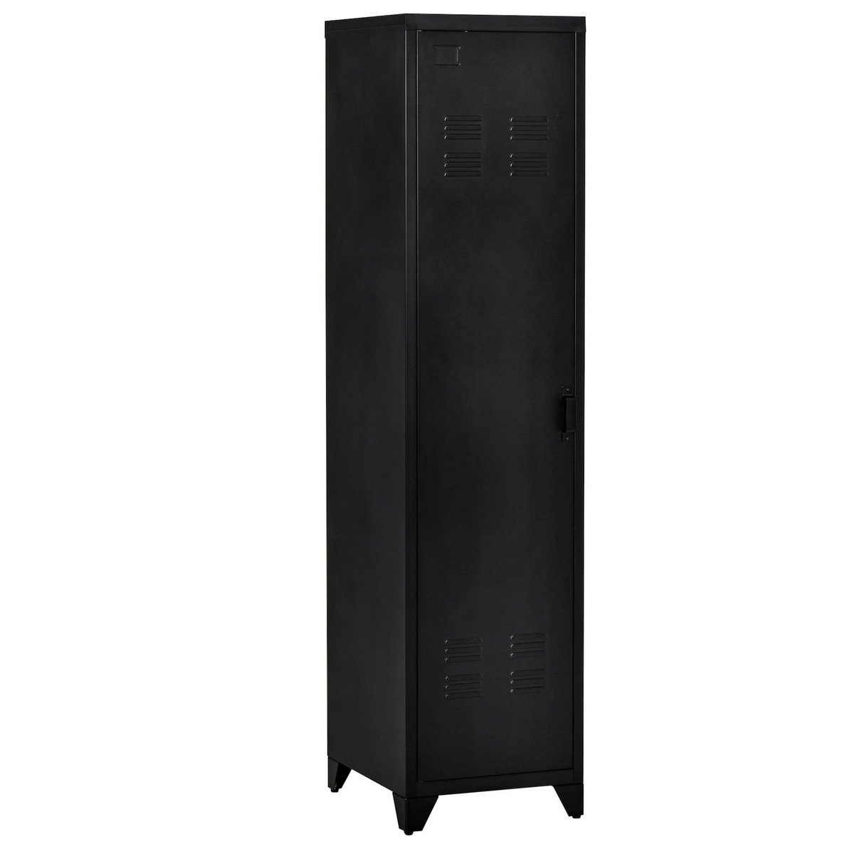 HOMCOM Armoire vestiaire métal design industriel - barre penderie, 3 étagères - dim. 43L x 50l x 180H cm - métal noir