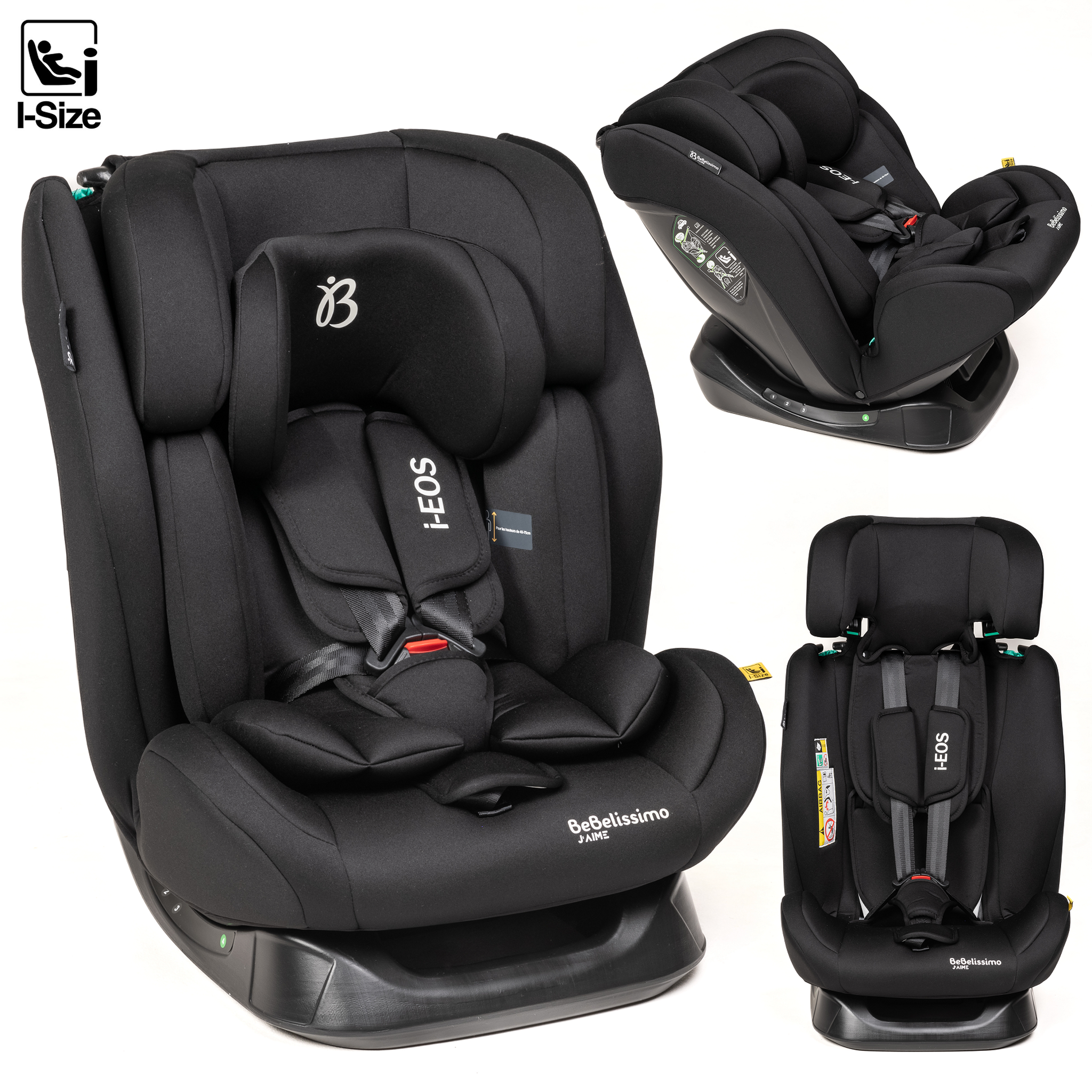 BEBELISSIMO Siège auto I-size  - groupe 0+/1/2/3 - (0-36kg) -  Inclinable - 40 -150cm - i-EOS - noir