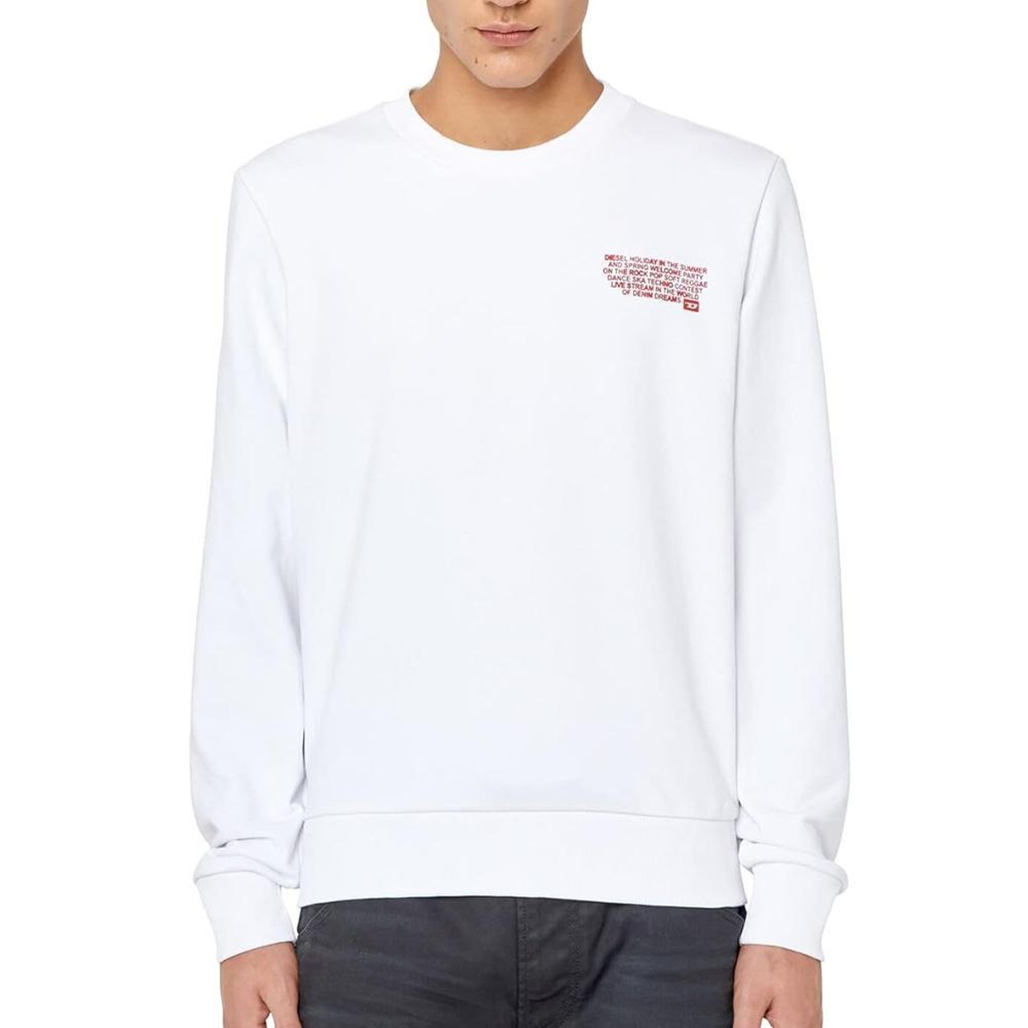 DIESEL Sweat Blanc Homme Diesel Ginn 100. Coloris disponibles : Rouge