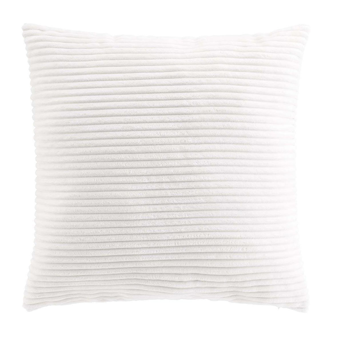 Paris Prix Coussin Déco en Velours Côtelé  Nils  45x45cm Blanc
