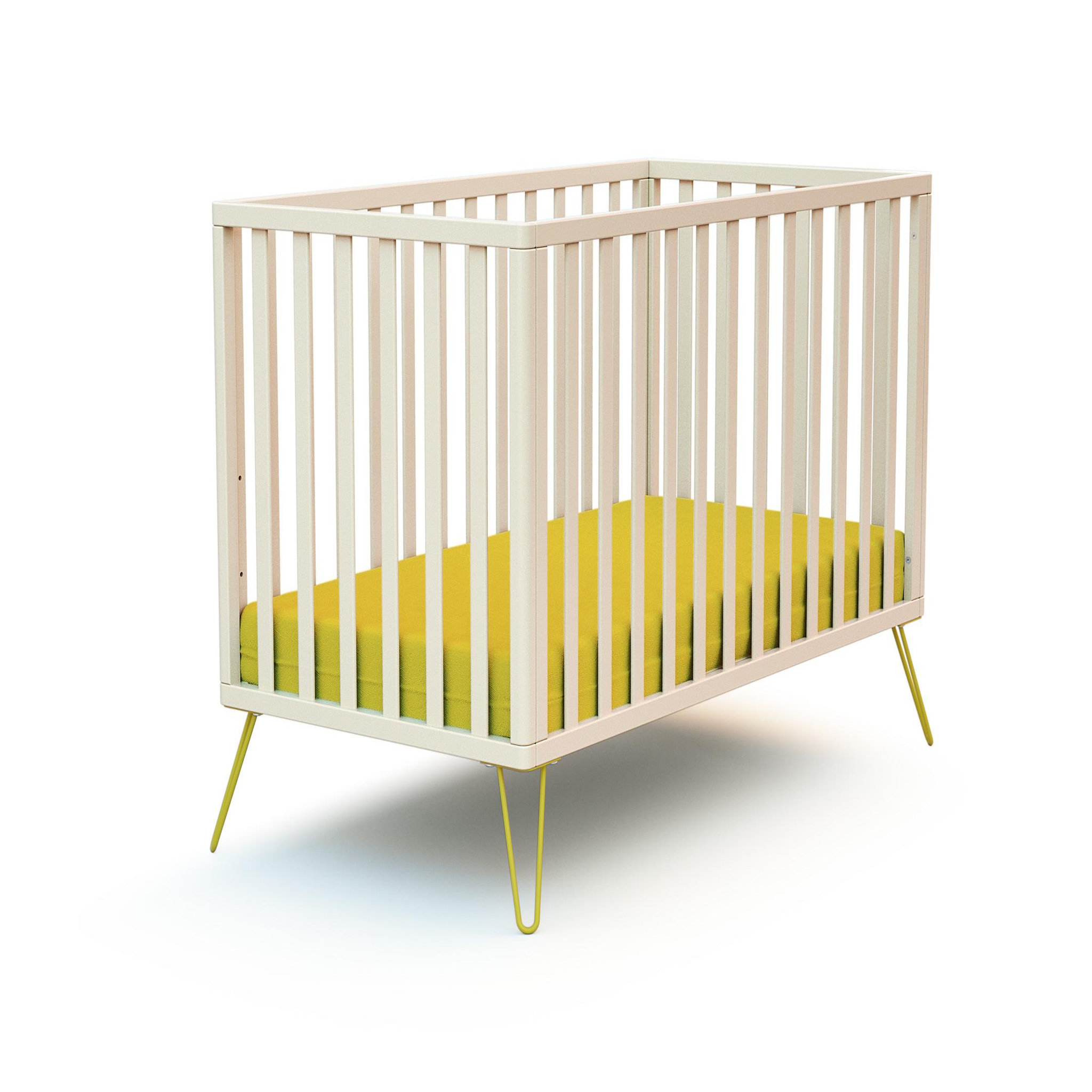 JURABABY Lit bébé ONLY en bois. Coloris disponibles : Orange, Jaune, Gris