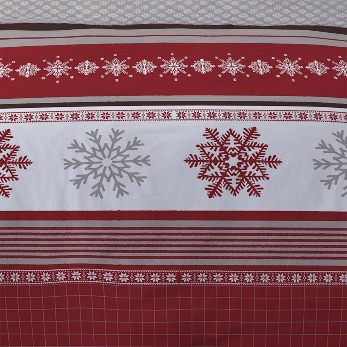 Dourev Housse de couette 260x240 Adèle + 2 taies coton flanelle