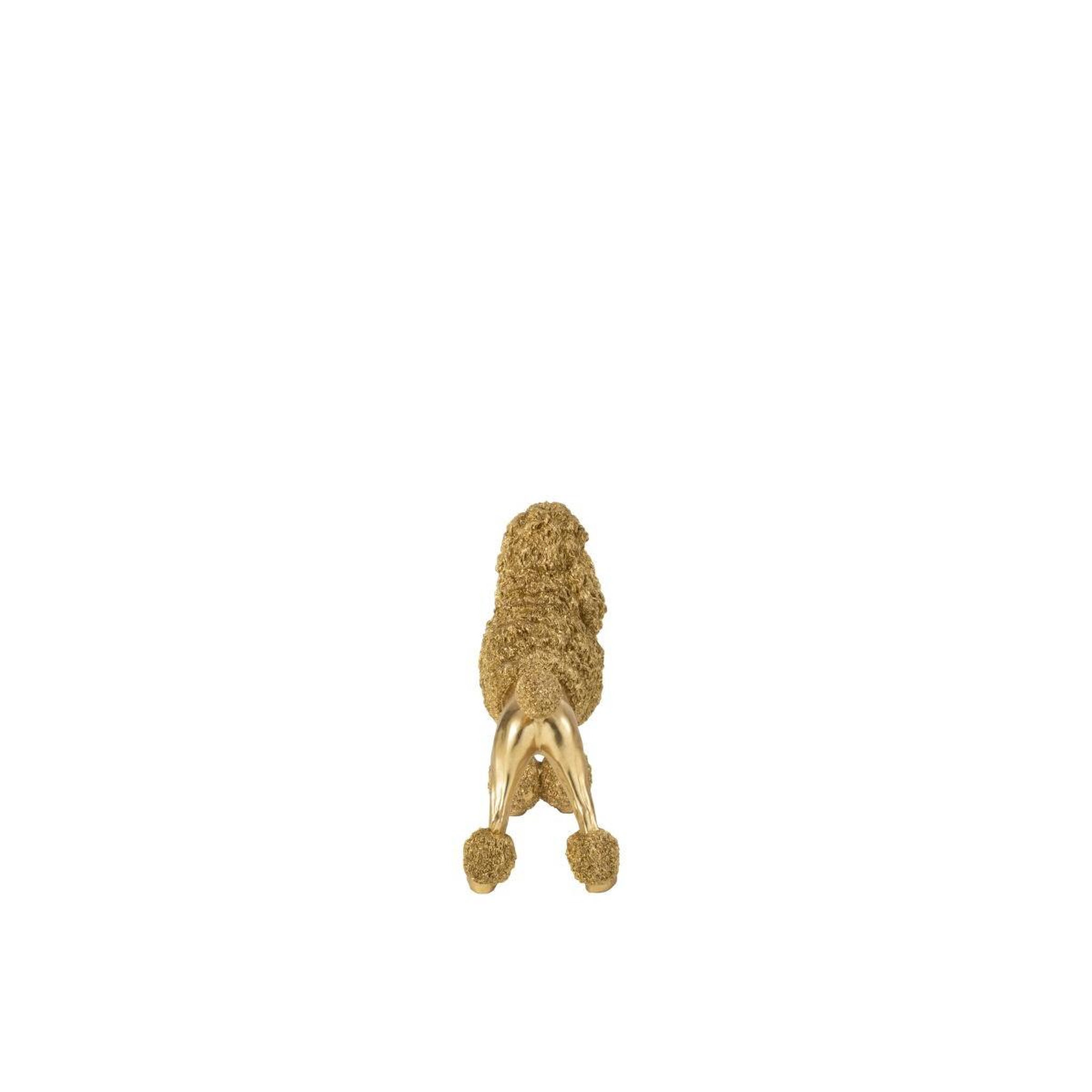 Voir la diapositive 5 : J-LINE Statuette caniche debout  trina  34cm doré