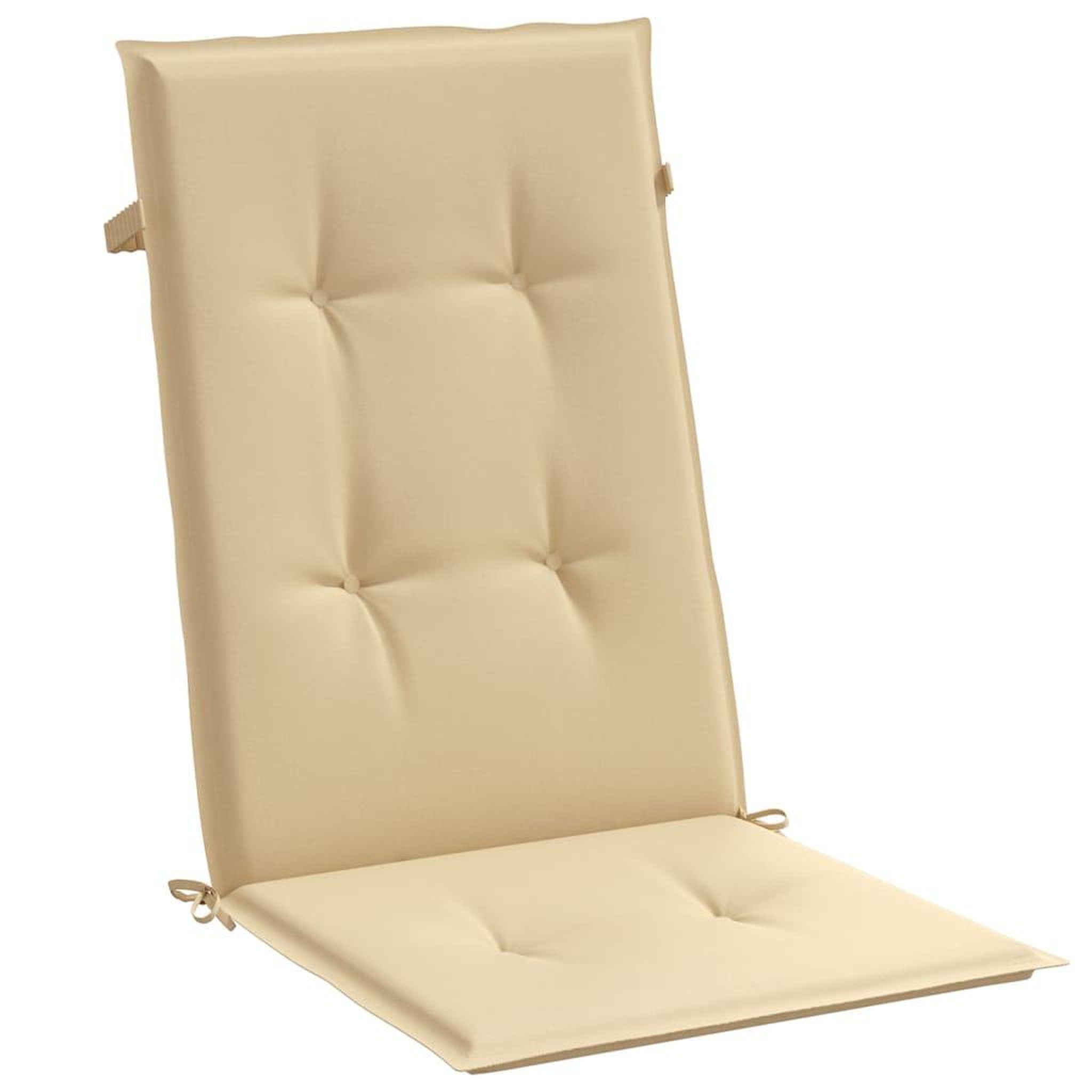 Voir la diapositive 5 : VIDAXL Coussins de chaise a dossier haut lot de 4 beige melange tissu