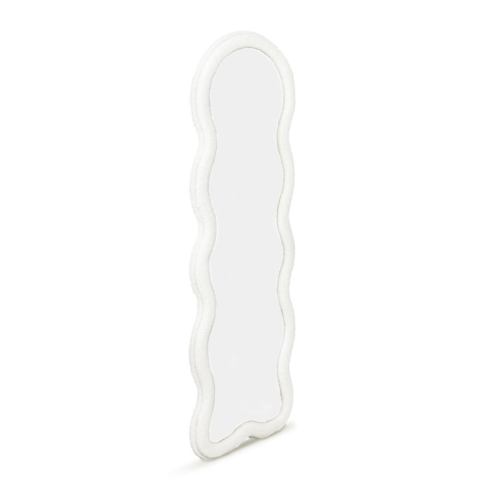 Voir la diapositive 4 : ID MARKET Miroir vague en tissu bouclette crème 150 x 50 cm