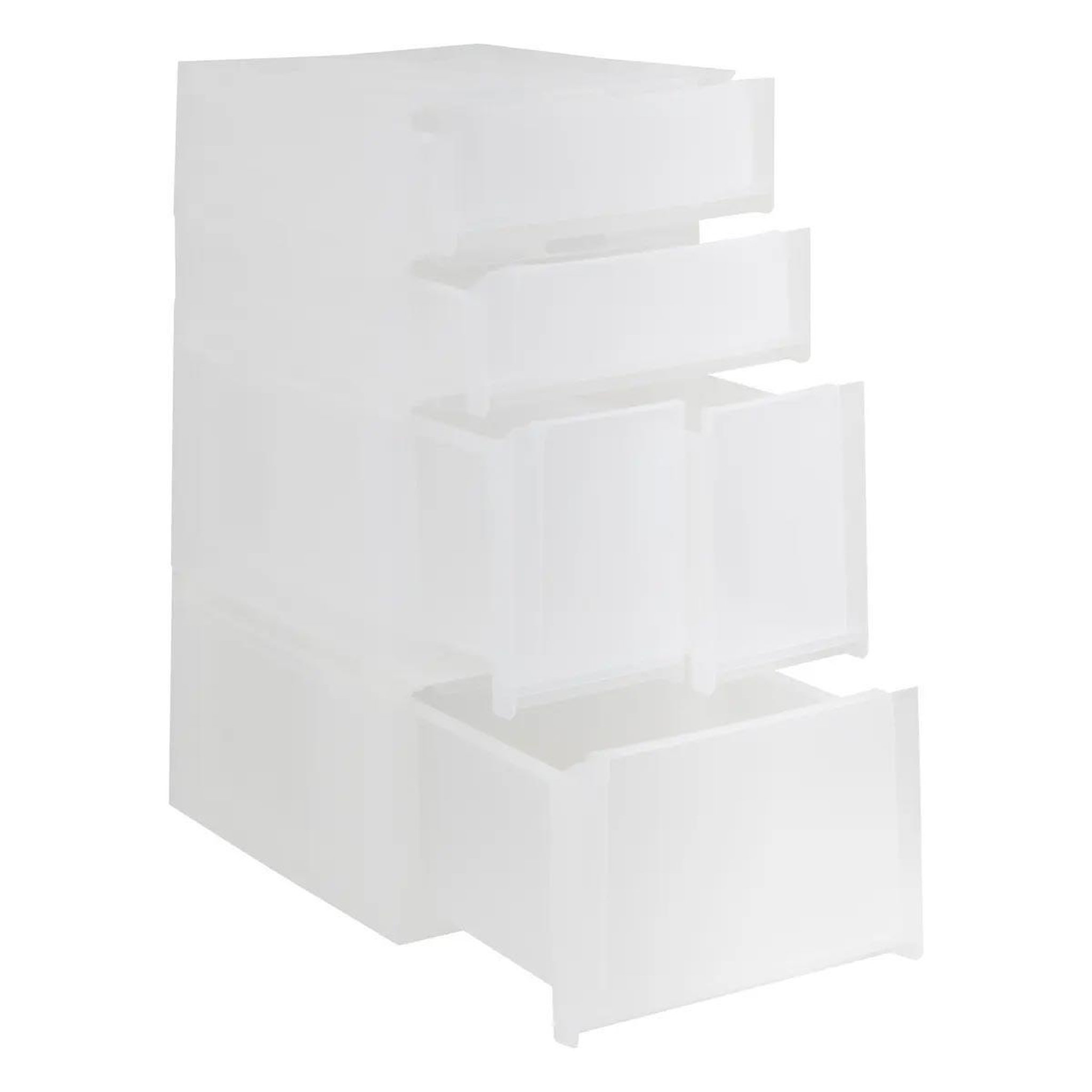 Voir la diapositive 2 : FIVE Tour de rangement 4 tiroirs  tide'n  62cm transparent
