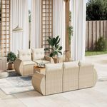 VIDAXL Salon de jardin avec coussins 6 pcs beige resine tressee