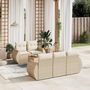 Voir la diapositive 1 : VIDAXL Salon de jardin avec coussins 6 pcs beige resine tressee