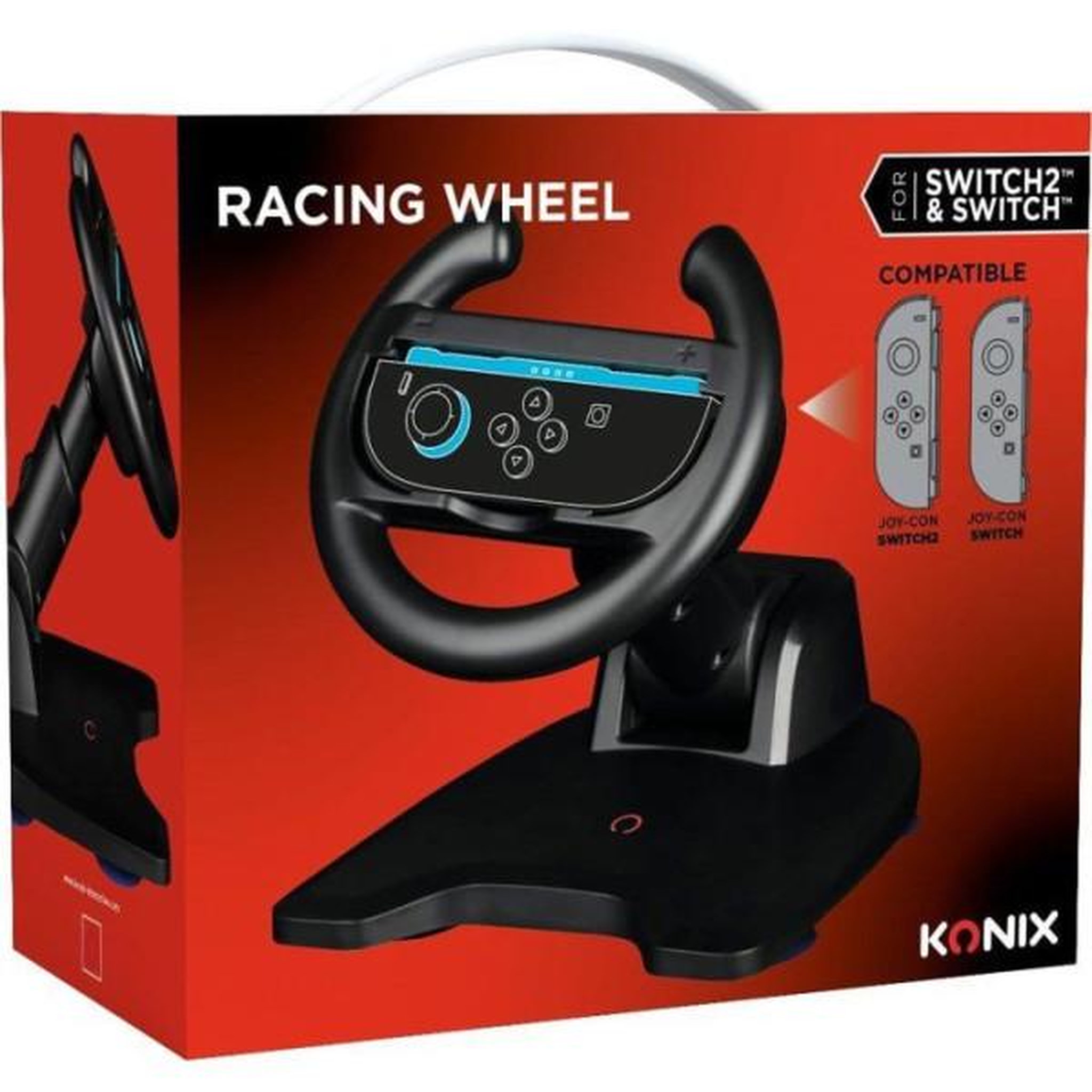 Voir la diapositive 6 : Konix Volant Racing Wheel - Manette Joy-Con Nintendo Switch 2 - Konix - Compatible Mario Kart World - Fixation ventouse - Noir