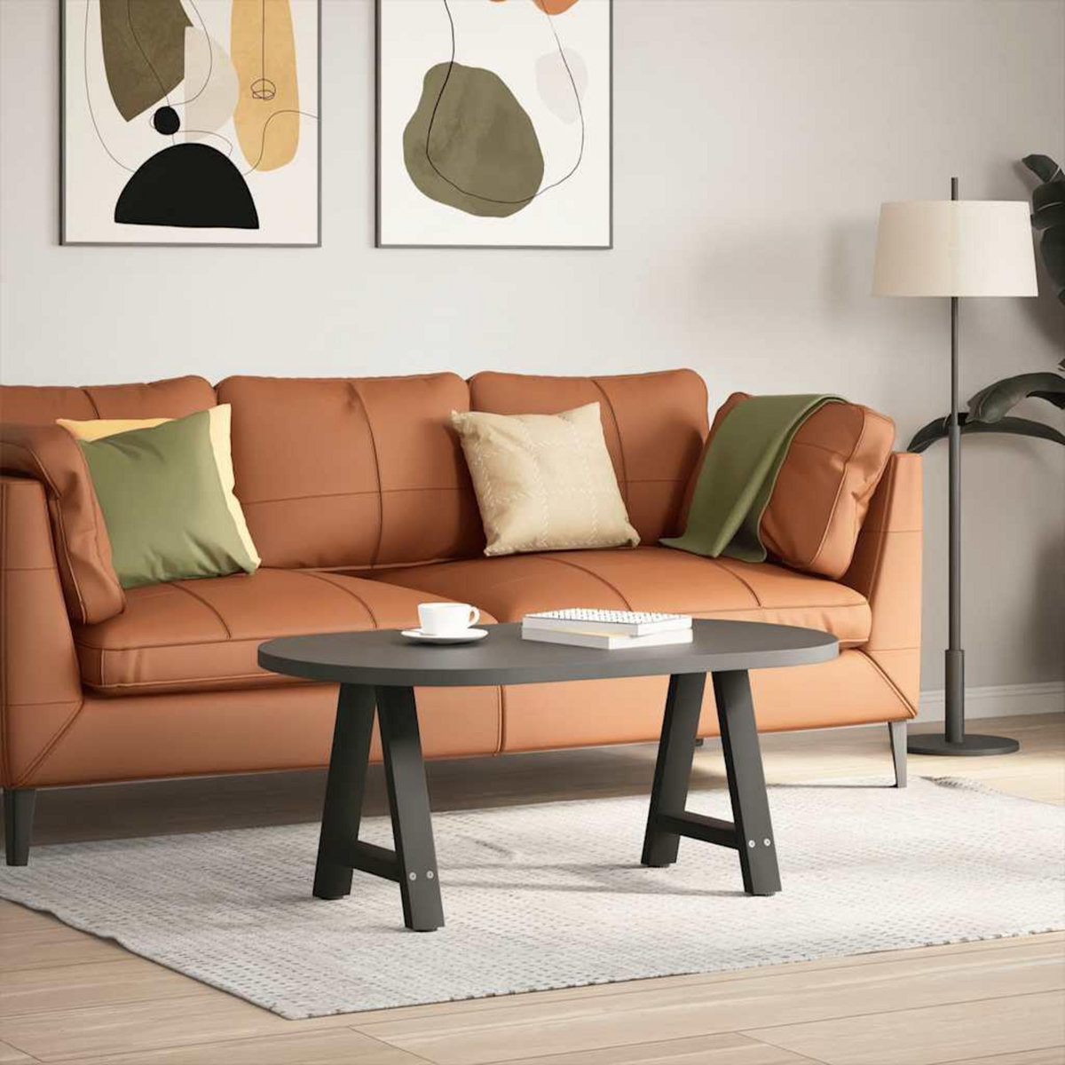 VIDAXL Pieds de table basse forme de A 2 pcs noir 38x(42-43) cm acier