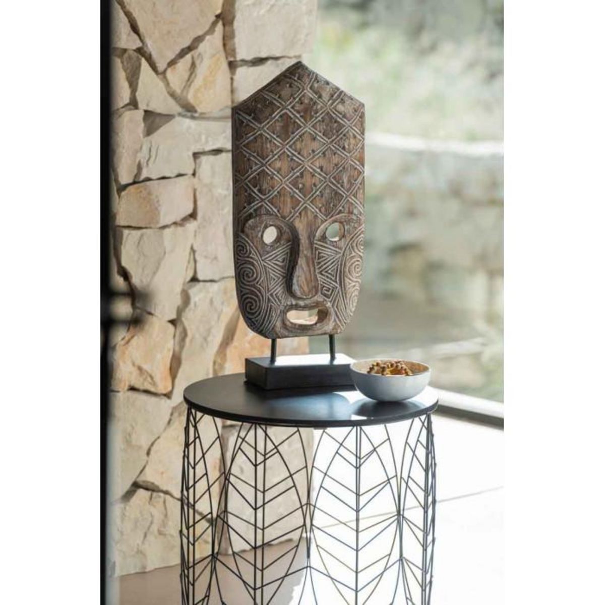 Paris Prix Statuette Déco  Masque Primitif  60cm Naturel