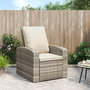 Voir la diapositive 1 : VIDAXL Fauteuil inclinable de jardin avec coussins marron clair rotin
