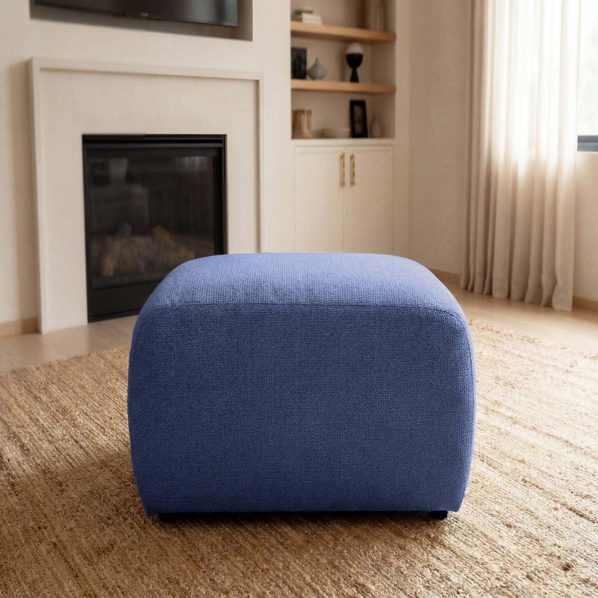 Voir la diapositive 3 : CASANOVA PARIS Sacha - pouf en tissu chiné 105x57x40