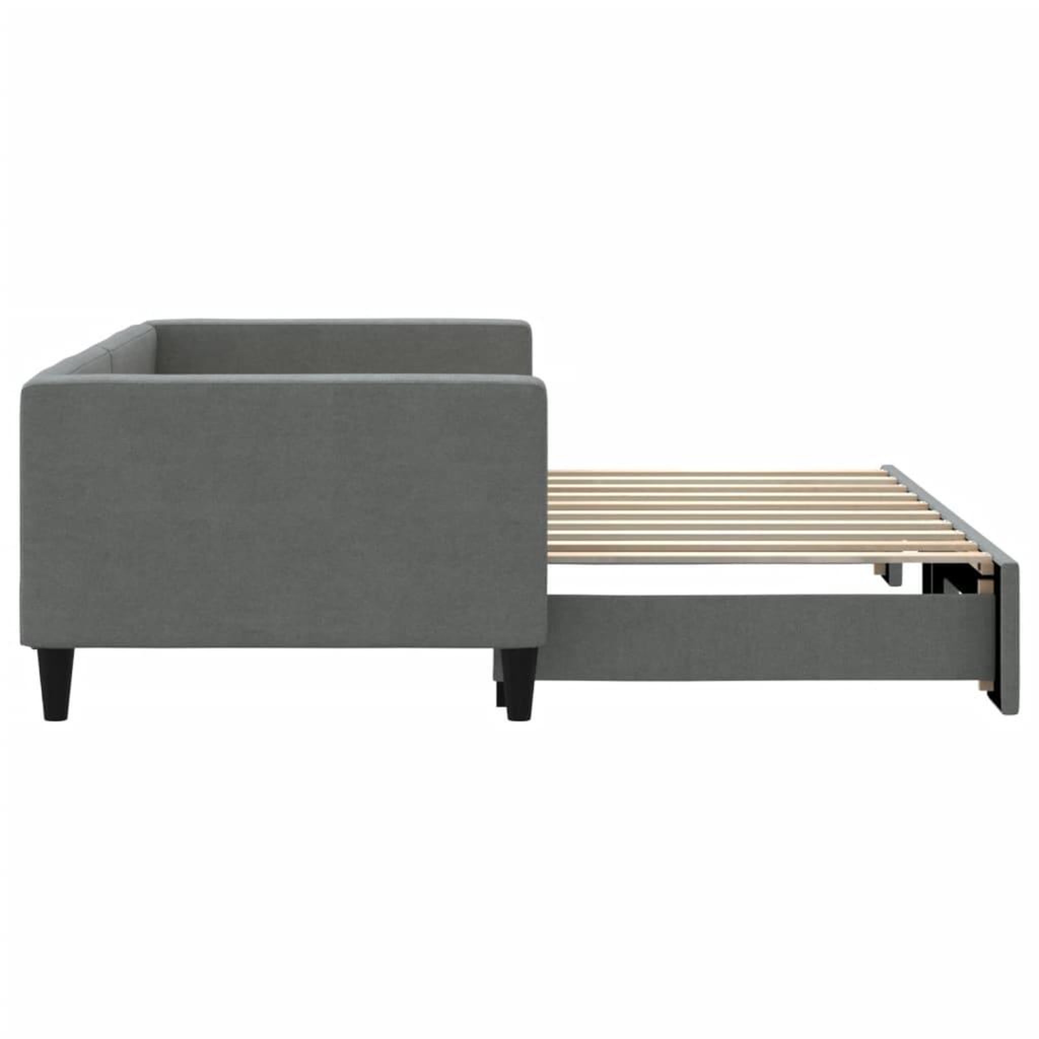 Voir la diapositive 4 : VIDAXL Lit de jour avec gigogne sans matelas gris fonce 90x190 cm