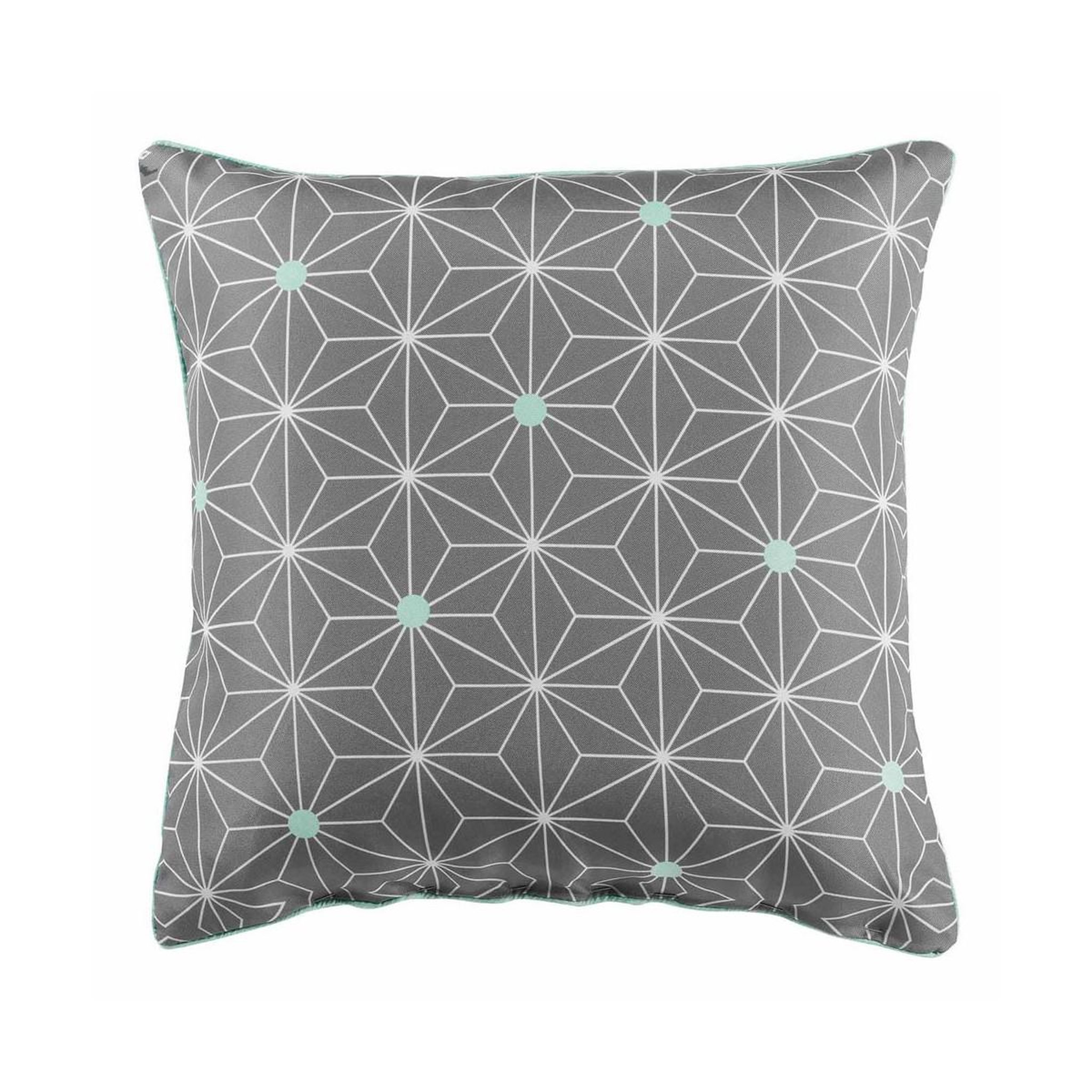Douceur d'Intérieur Coussin déco  lagune  40x40cm anthracite & menthe