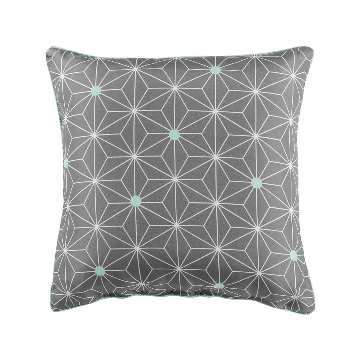 Paris Prix Coussin Déco  Lagune  40x40cm Anthracite & Menthe