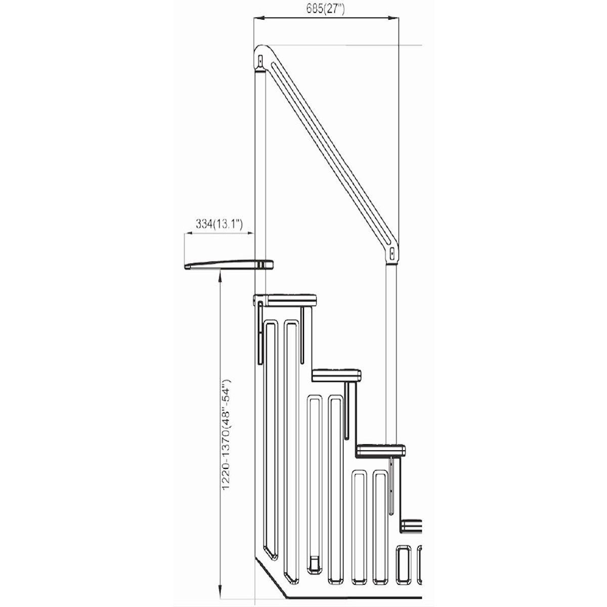 Habitat et Jardin Escalier simple pour piscine en plastique