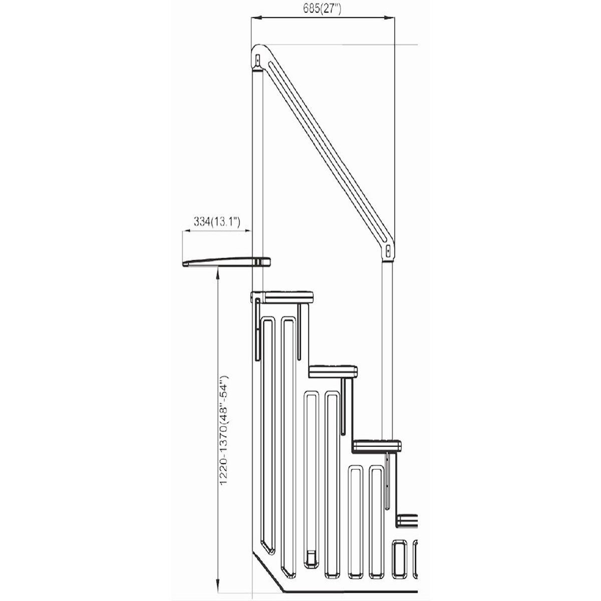 Habitat et Jardin Escalier simple pour piscine en plastique