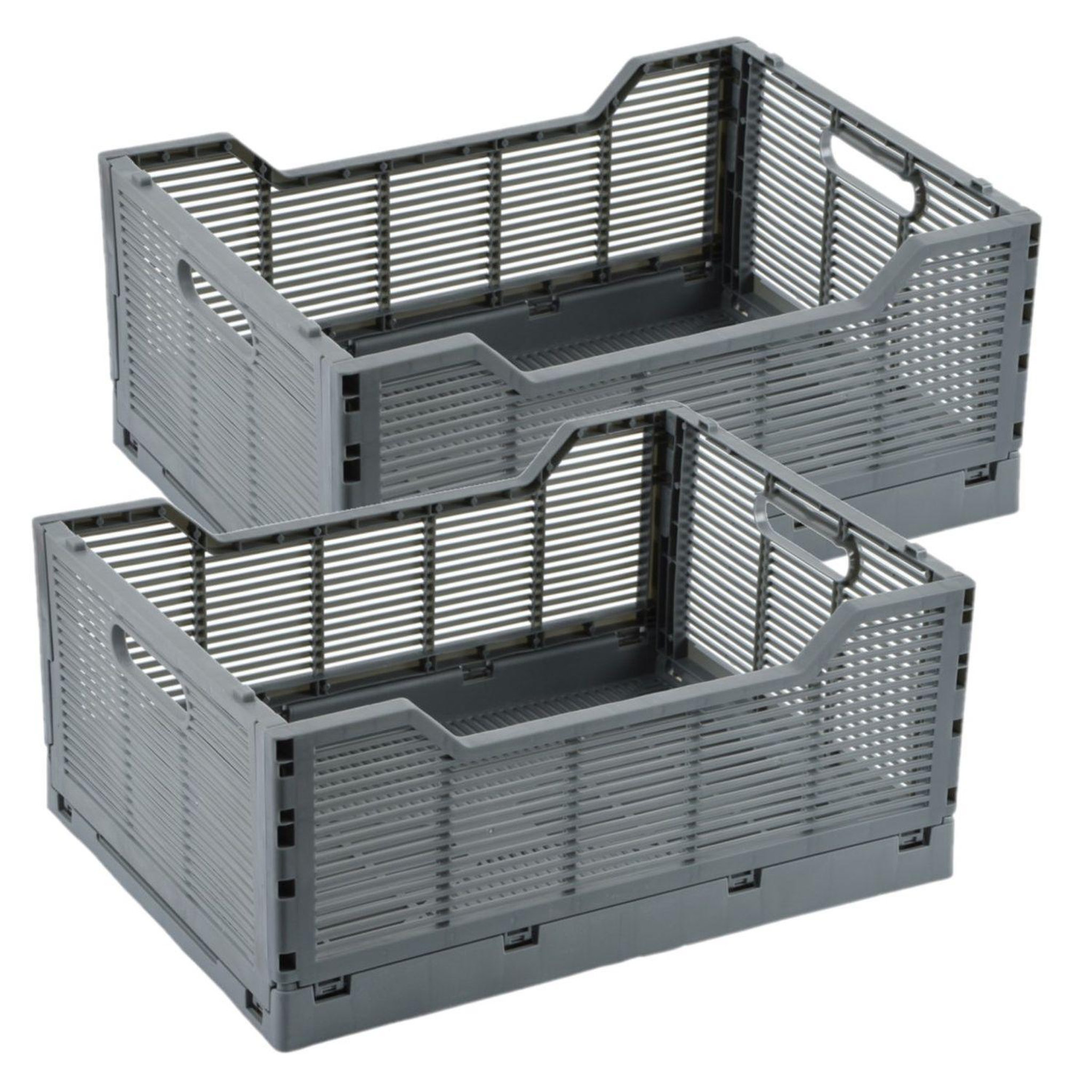 Voir la diapositive 1 : HOMEA Lot de 2 cagettes pliables FOLDY