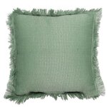 Paris Prix Coussin Déco Déhoussable  Gaufré  40x40cm Vert Sauge