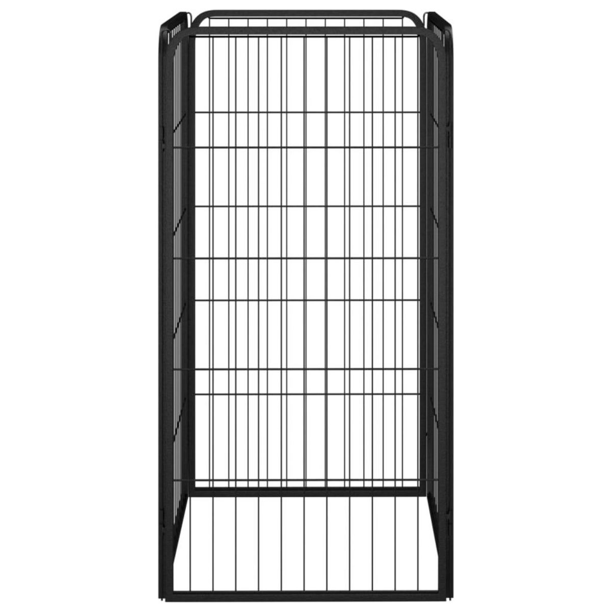 VIDAXL Parc pour chien 4 panneaux Noir 50x100cm Acier enduit de poudre