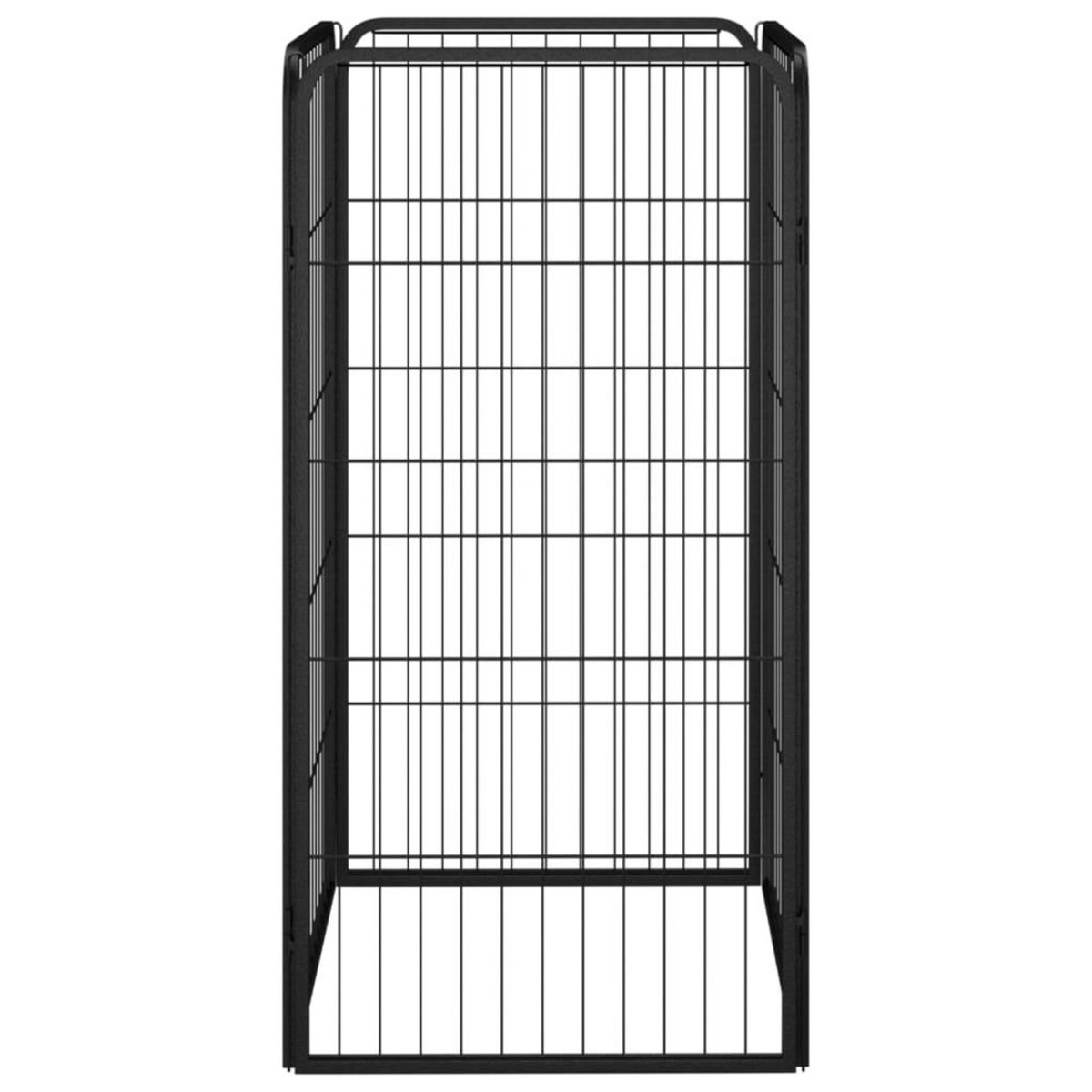 VIDAXL Parc pour chien 4 panneaux Noir 50x100cm Acier enduit de poudre