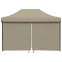 Voir la diapositive 3 : VIDAXL Tente de reception pliable escamotable 4 parois laterales taupe
