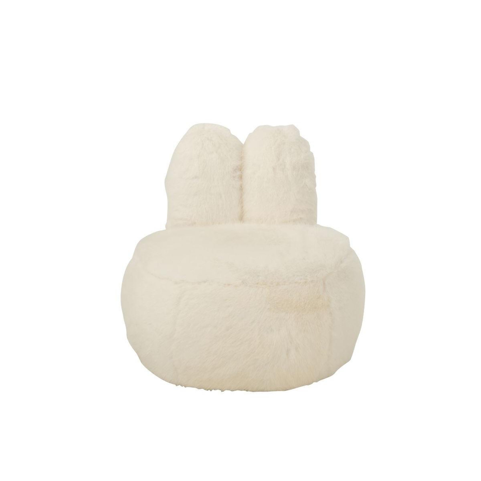 Voir la diapositive 2 : J-LINE Pouf imitation fourrure  bun  58cm blanc
