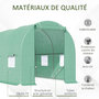 Voir la diapositive 4 : OUTSUNNY Serre de jardin tunnel 4,5L x 2l x 2H m châssis tubulaire acier galvanisé renforcé 1,8 cm 6 fenêtres 1 porte vert