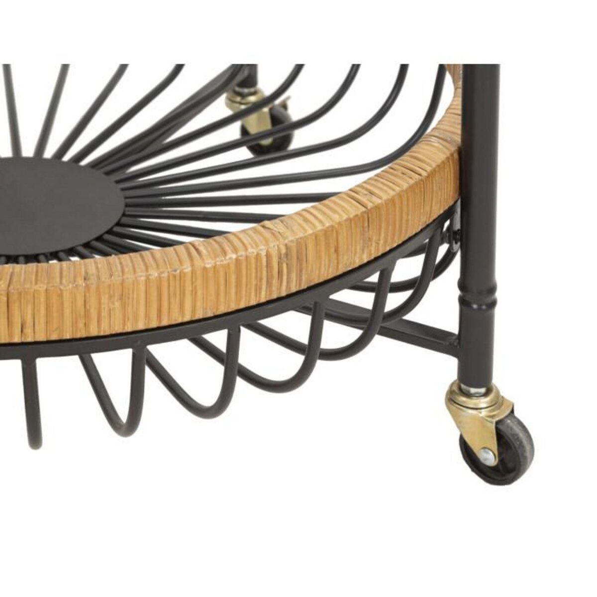 Paris Prix Desserte de Cuisine à Roulettes  Cebu  62cm Noir & Naturel