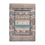 Paris Prix Tapis Ethnique à Poils Courts  Anouk  Marron & Bleu. Coloris disponibles : Marron