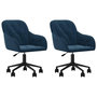Voir la diapositive 2 : VIDAXL Chaises pivotantes a manger lot de 2 Bleu Velours