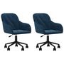 Voir la diapositive 2 : VIDAXL Chaises pivotantes a manger lot de 2 Bleu Velours