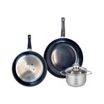 ELO Ensemble de 2 Poêles de cuisson 28 et 32 cm et 1 faitout 16 cm Elo Prima Brillant