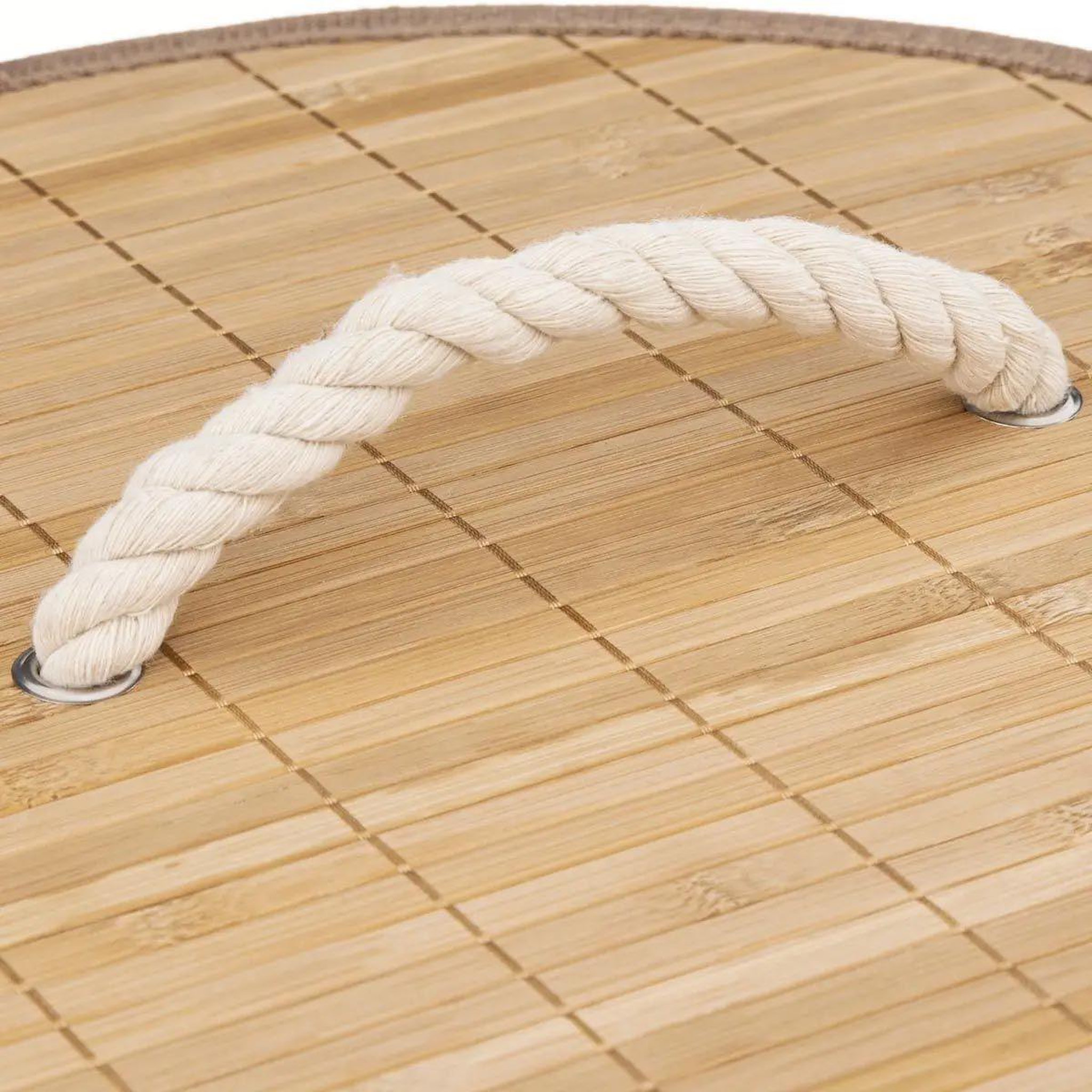 Voir la diapositive 4 : FIVE Panier à linge rond  bambou  48l naturel