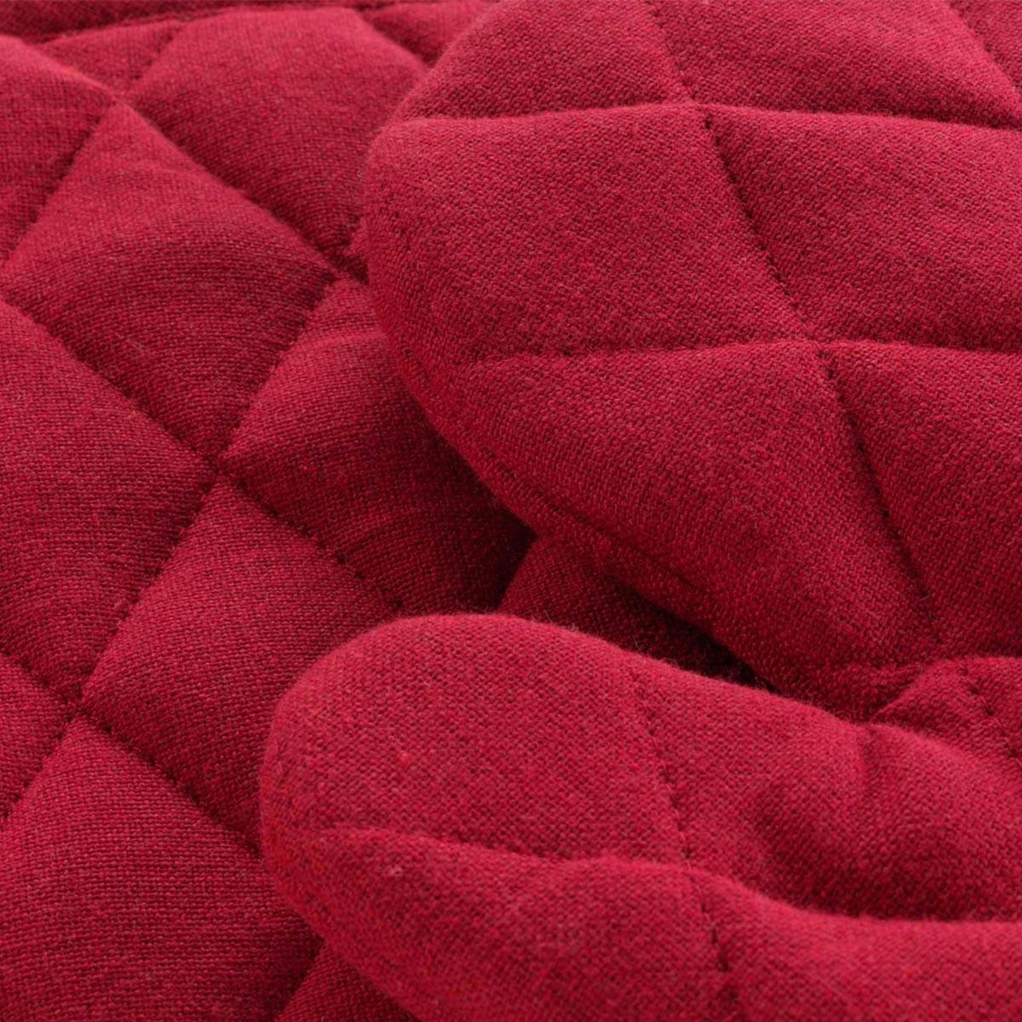 Voir la diapositive 2 : Douceur d'Intérieur Gant & manique uni  cerisette  28cm rubis