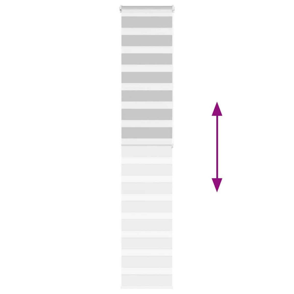 VIDAXL Store zebre gris clair largeur du tissu 35,9 cm polyester