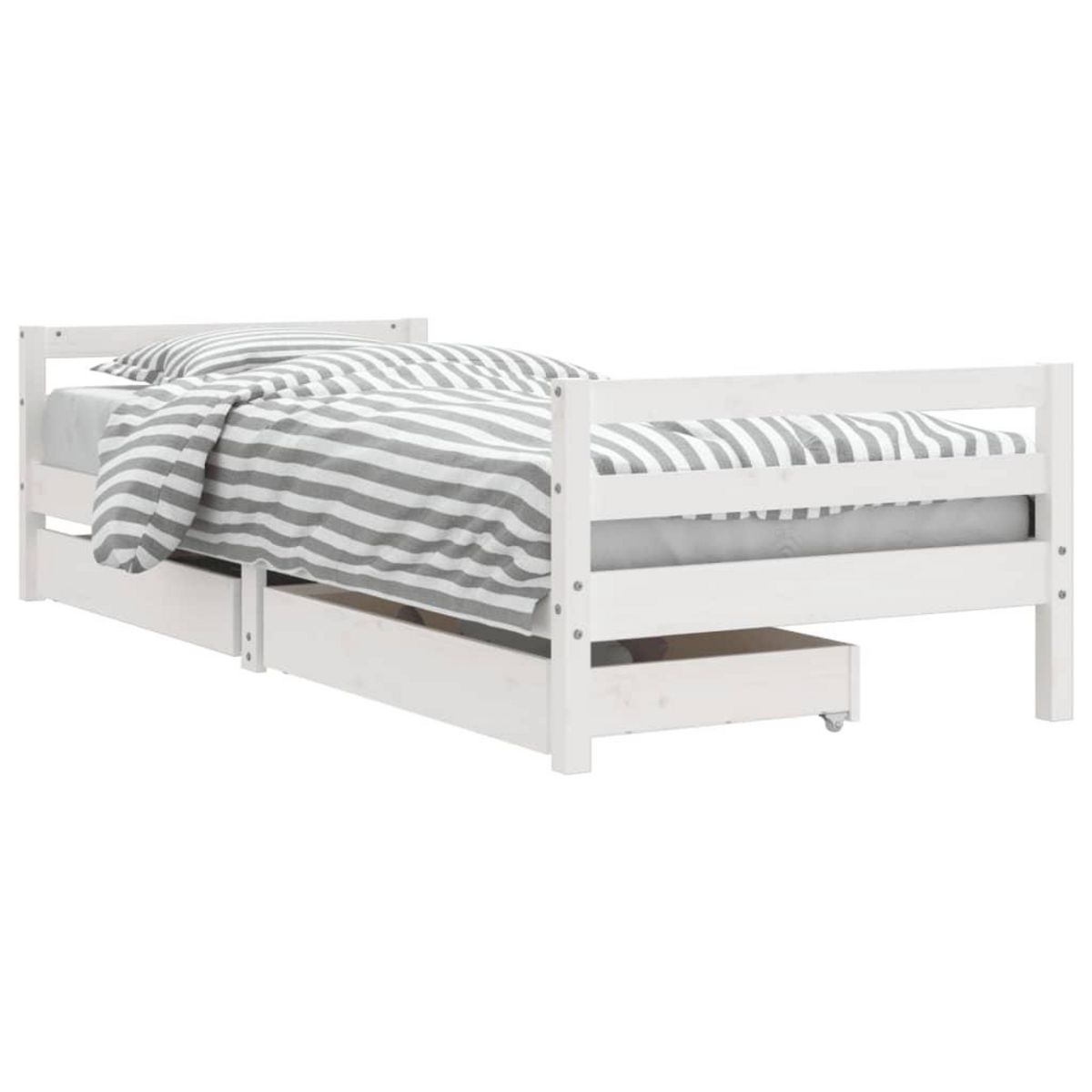 VIDAXL Cadre de lit enfant tiroirs blanc 80x200 cm bois de pin massif