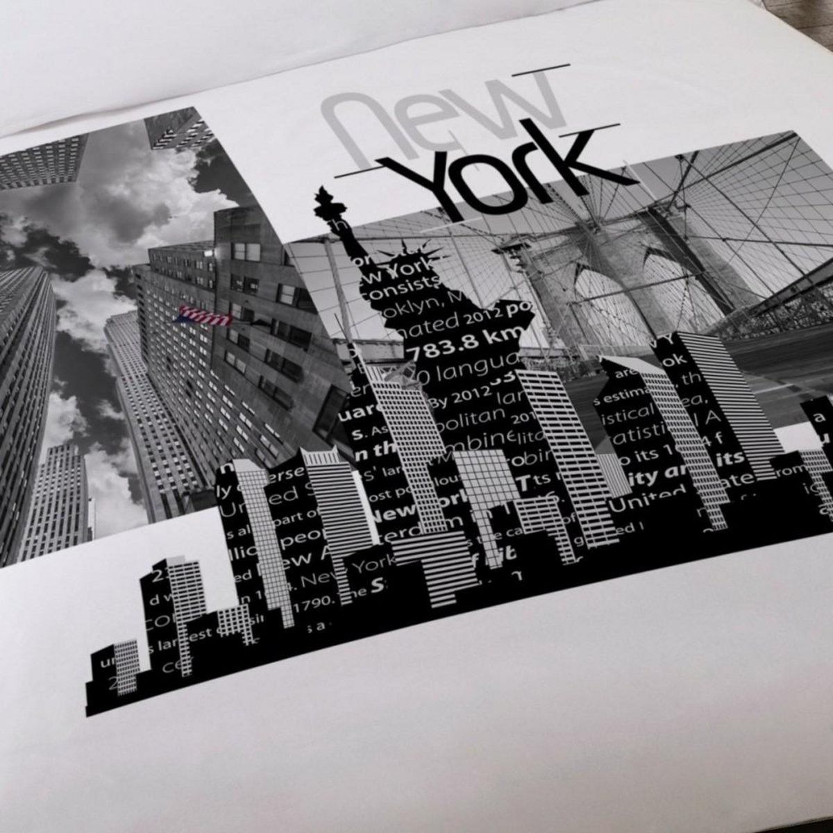 Dourev Housse de couette 260x240 NEW YORK + 2 taies 100% coton