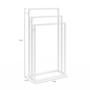 Voir la diapositive 4 : ID MARKET Porte-serviettes sur pied 3 niveaux DALLAS métal blanc design industriel