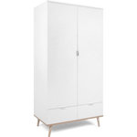 MARKET24 Armoire de chambre - GÖTEBORG 61 - Chene sonoma / Blanc - 2 portes battantes - 90 x 55 x 180 cm