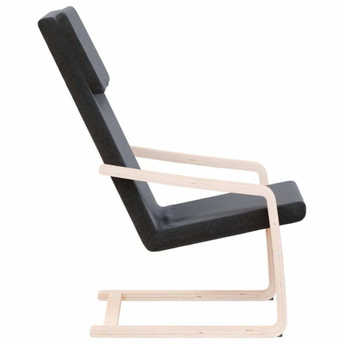 VIDAXL Chaise de relaxation Noir Tissu