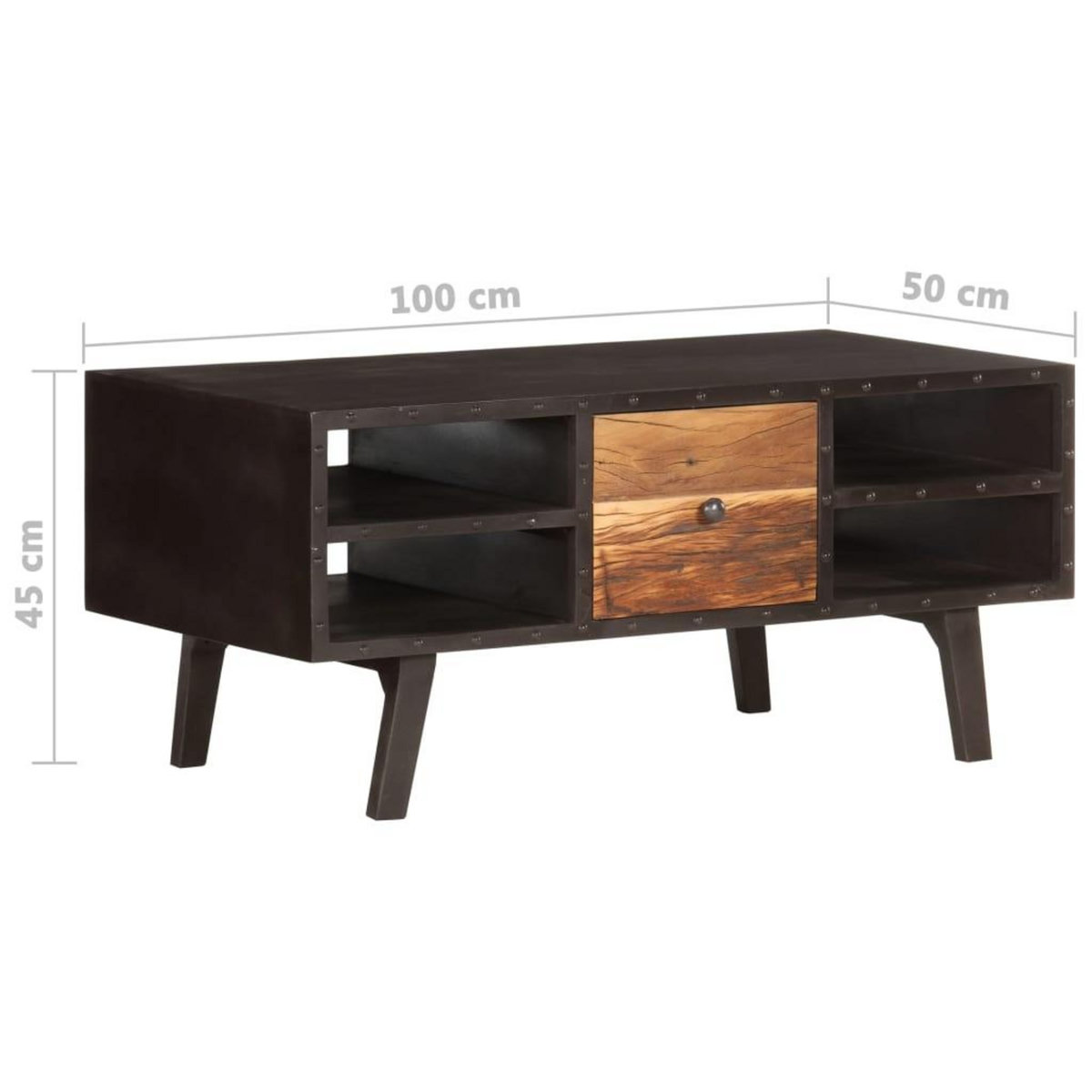 VIDAXL Table basse 100x50x45 cm Bois de recuperation massif