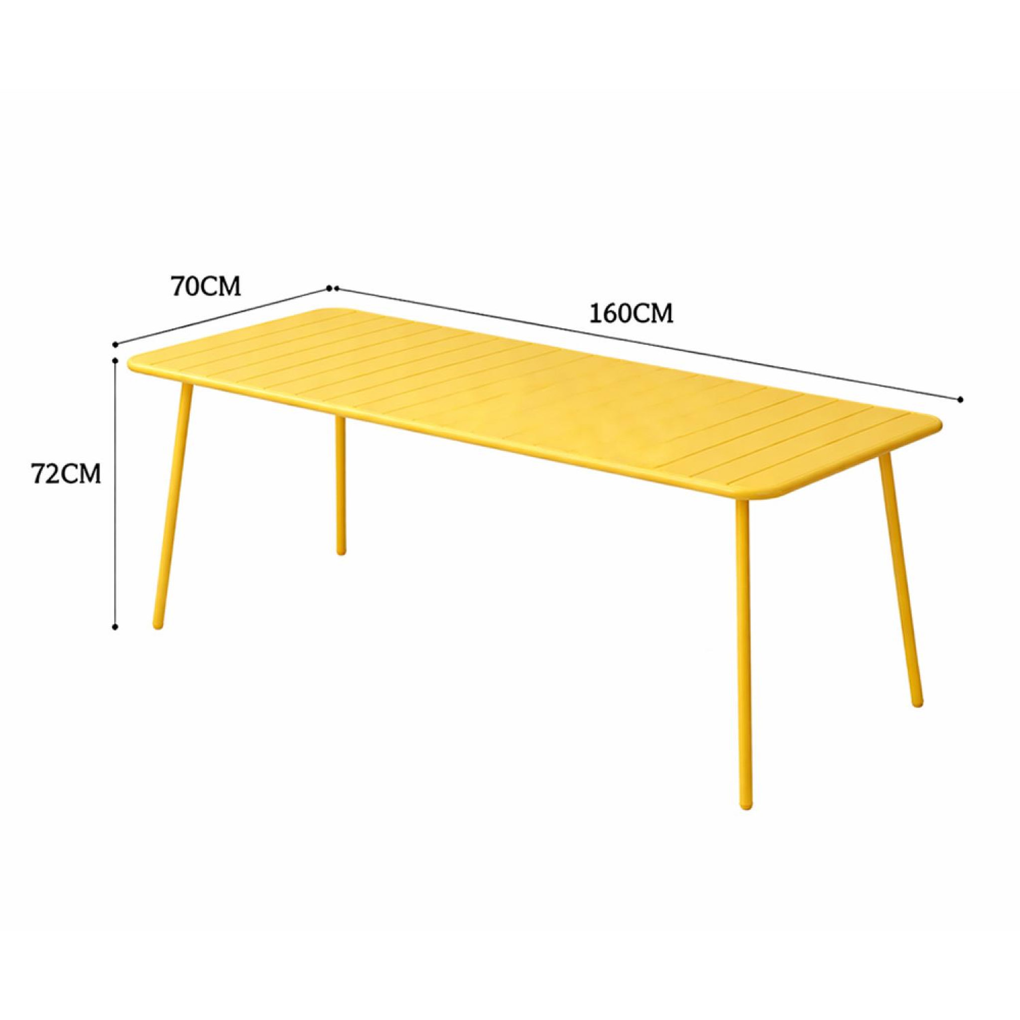 Voir la diapositive 3 : CONCEPT USINE Table de jardin 6 places 160cm jaune BERGAME